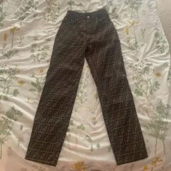 Authentic Fendi Zucca Printed Pants Trousers Jeans - Picture 4 of 8